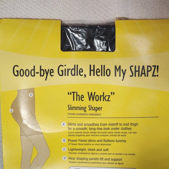 My Shapz The Workz Black #4410 Slims Midriff to Midthigh Slimming Shaper Size M - Picture 9 of 16